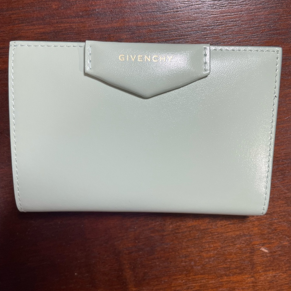 Givenchy Antigona Light Green Bifold Wallet in Box Leather